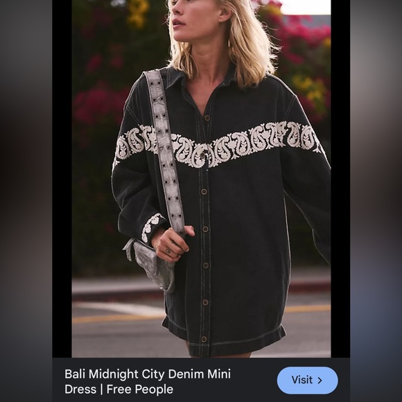 Free People | Dresses | Free People Bali Midnight City Denim Dress |  Poshmark